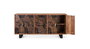 GINER Y COLOMER Aparador de madera de acacia y metal con 4 puertas y 3 cajones